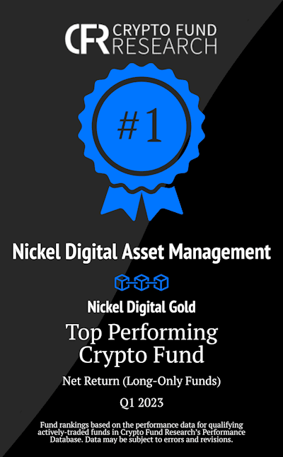 Nickel #1 Overall Long Only Crypto Fund Q1 2023